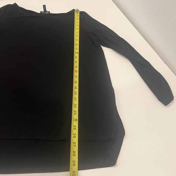 Eileen Fisher Black Long Sleeve Tunic Top Sz L Minimalist Neutral Soft Comfy - Picture 7 of 7